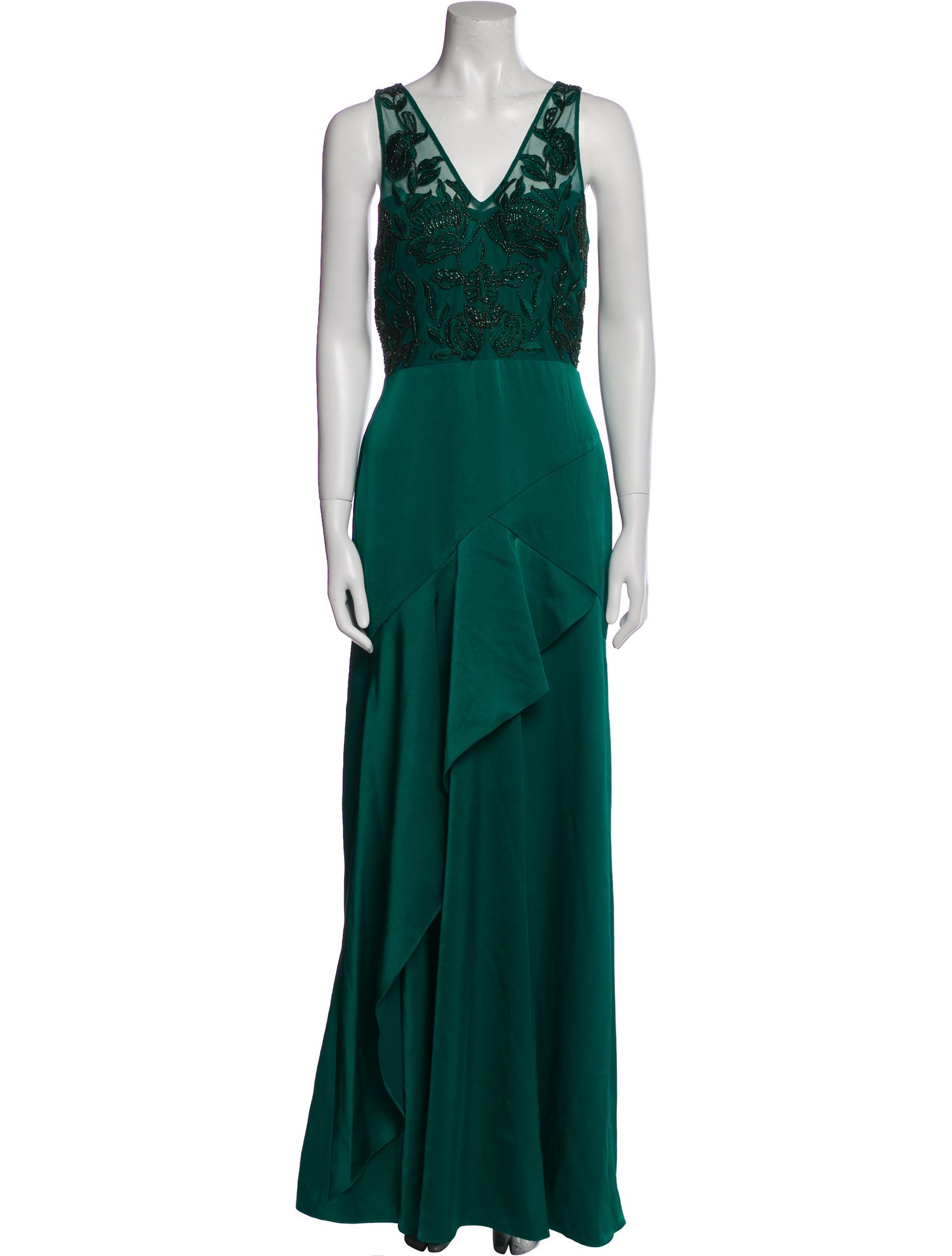 Aidan Mattox V-Neck Long Dress