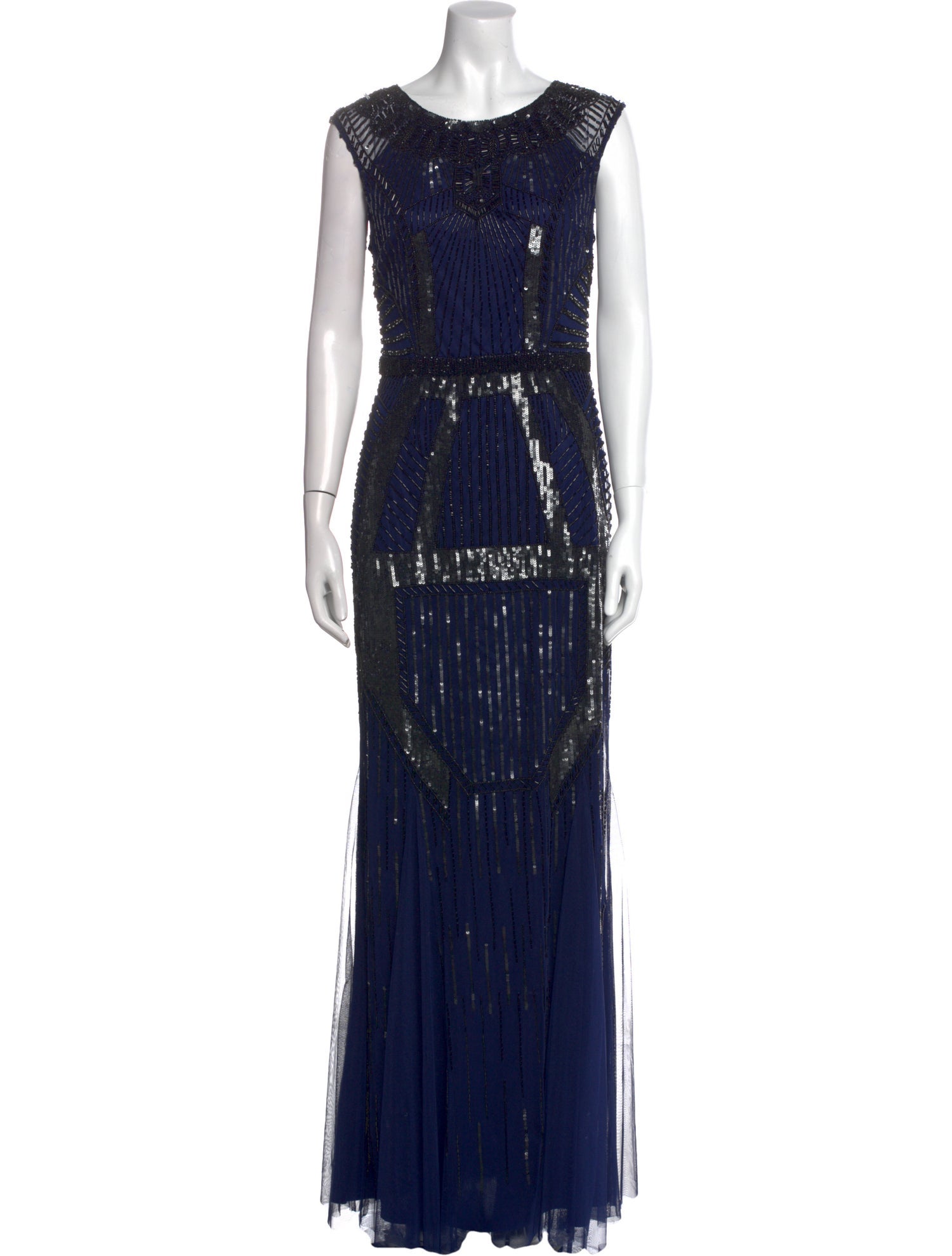 Aidan Mattox Printed Long Dress