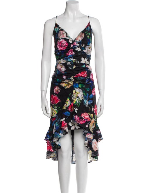 Aidan Mattox Floral Print Midi Length Dress