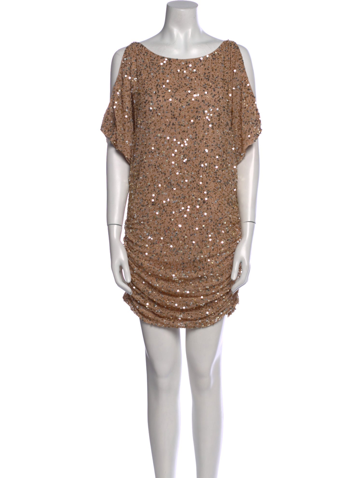 Aidan Mattox Bateau Neckline Mini Dress