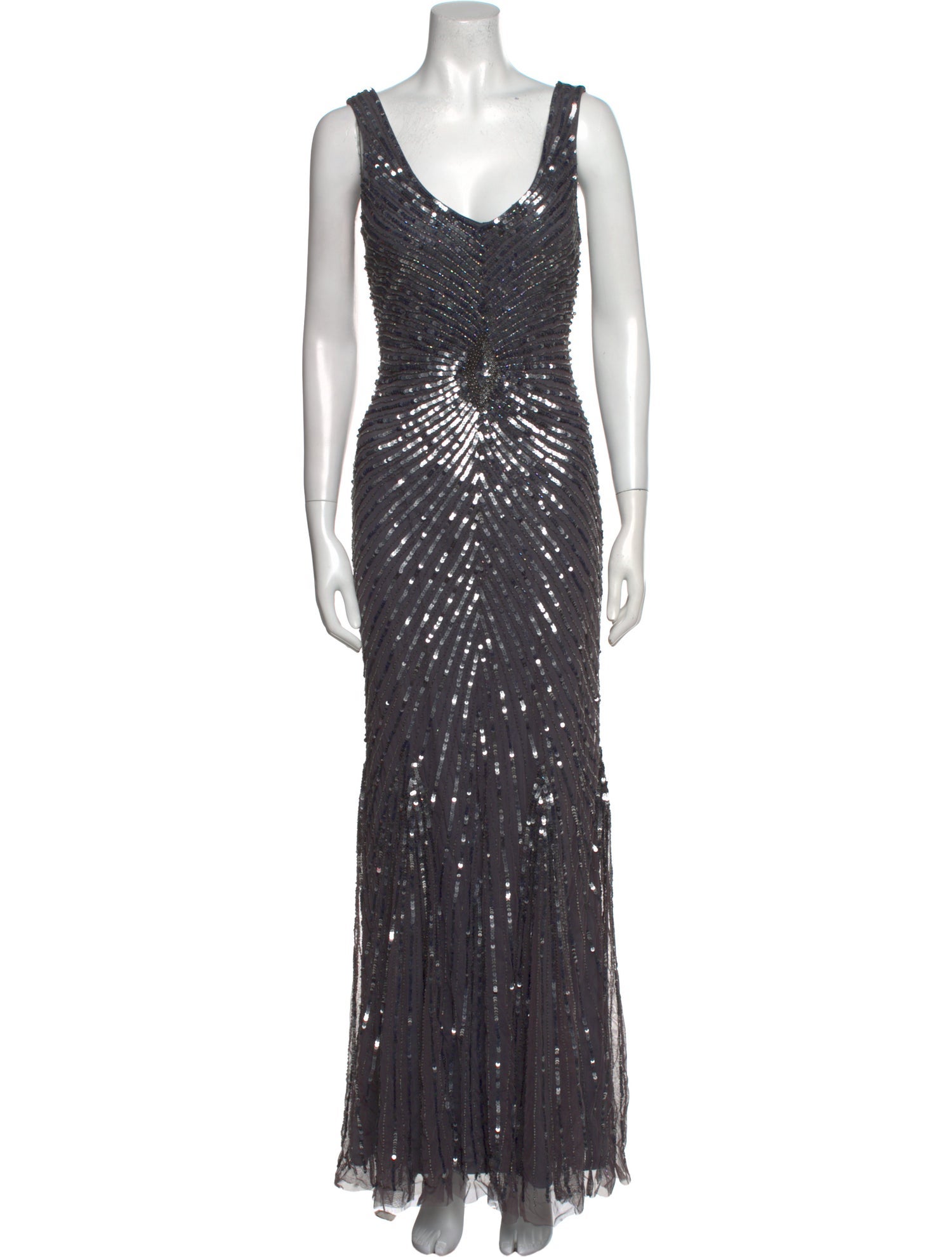 Aidan Mattox V-Neck Long Dress