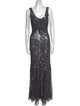 Aidan Mattox V-Neck Long Dress