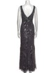 Aidan Mattox V-Neck Long Dress