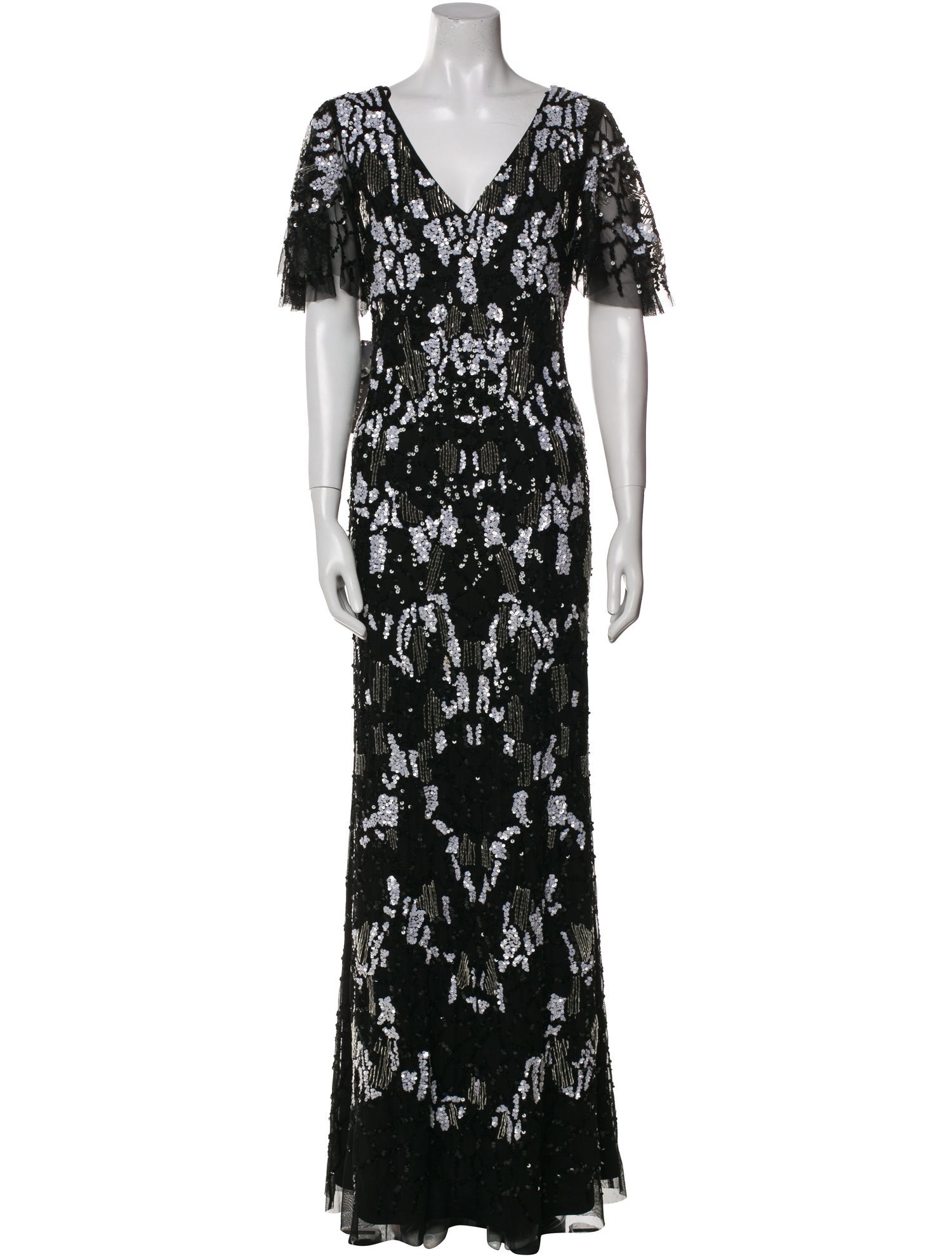 Aidan Mattox Lace Pattern Long Dress