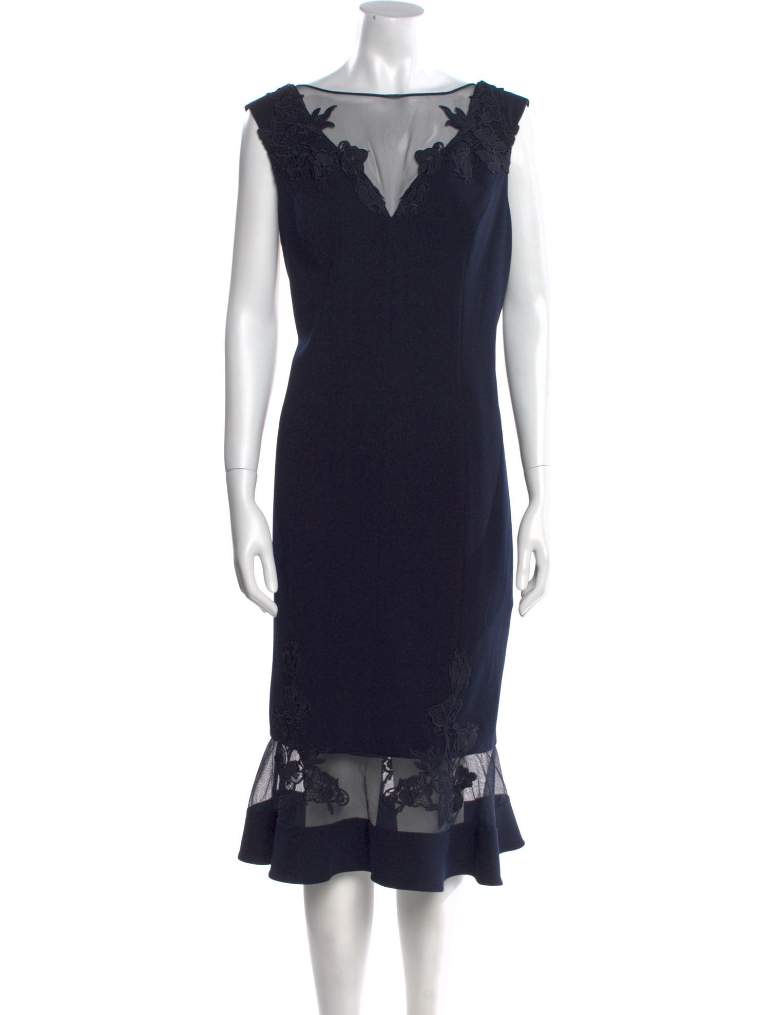 Aidan Mattox Bateau Neckline Midi Length Dress w/ Tags