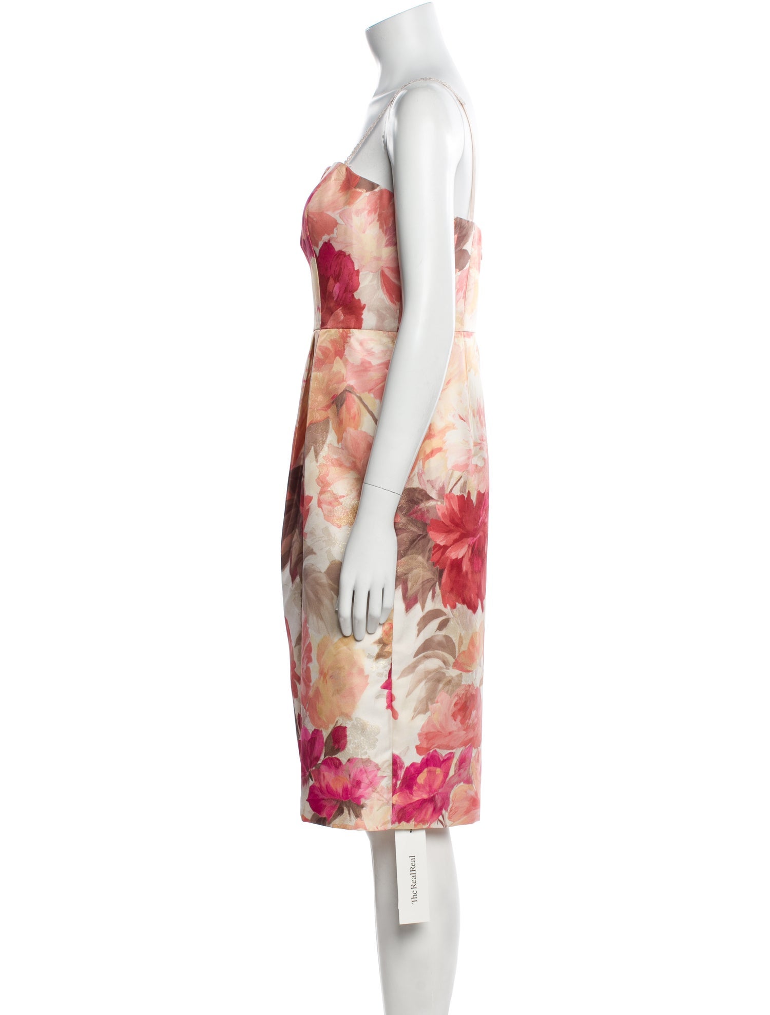 Aidan Mattox Floral Print Knee-Length Dress