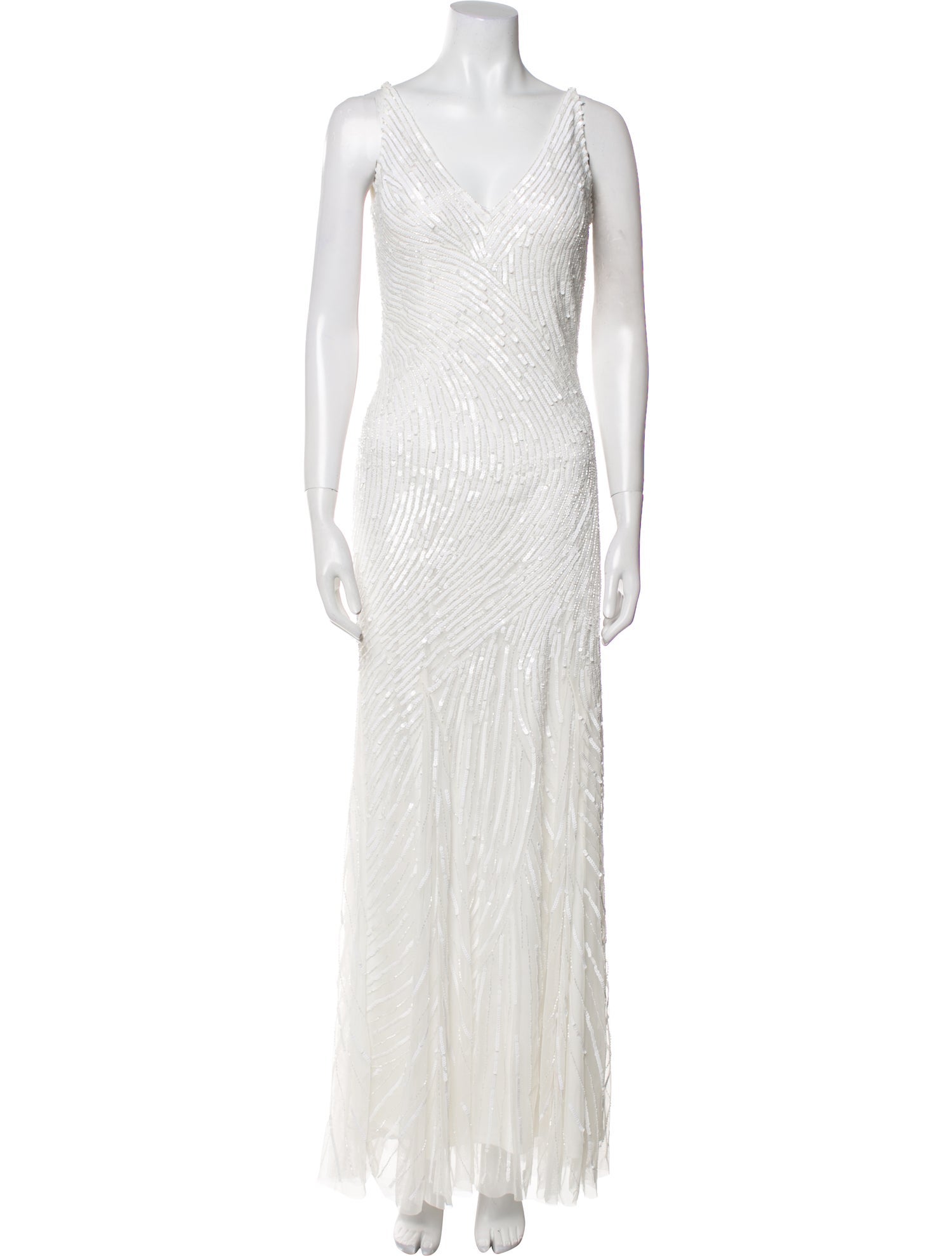 Aidan Mattox Striped Long Dress