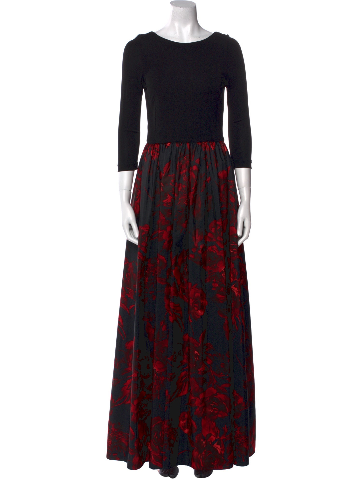 Aidan Mattox Floral Print Long Dress