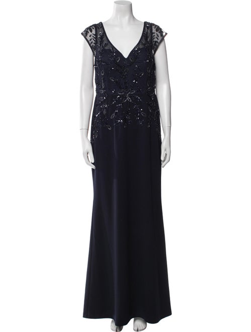 Aidan Mattox V-Neck Long Dress