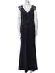Aidan Mattox V-Neck Long Dress
