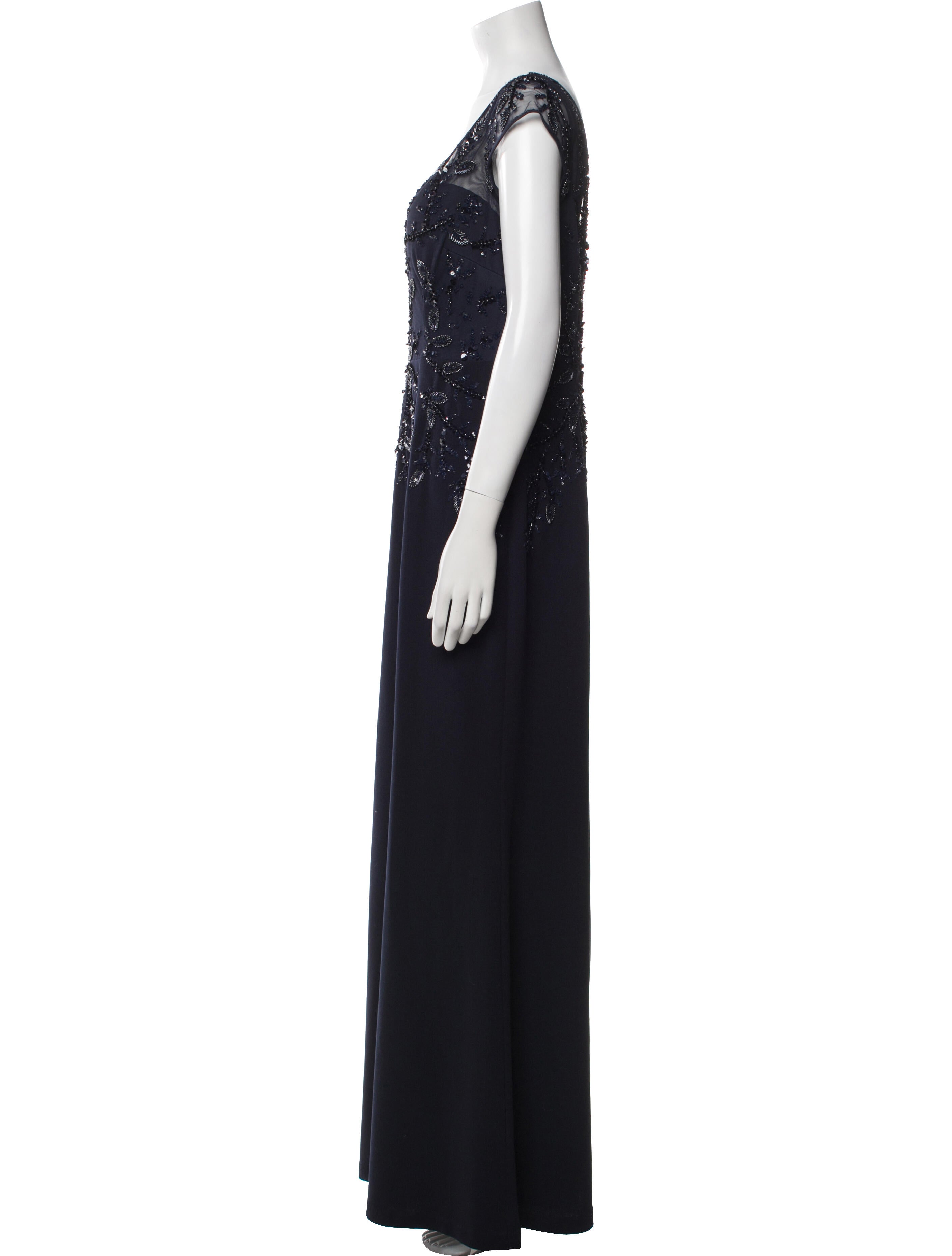 Aidan Mattox V-Neck Long Dress
