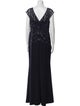Aidan Mattox V-Neck Long Dress