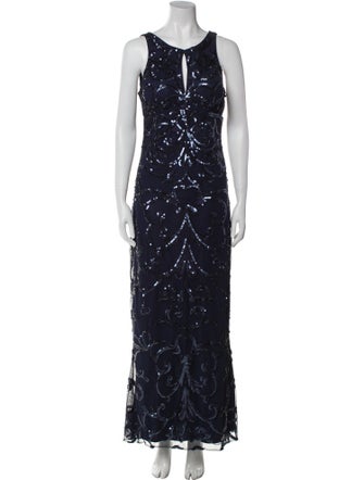 Aidan Mattox V-Neck Long Dress