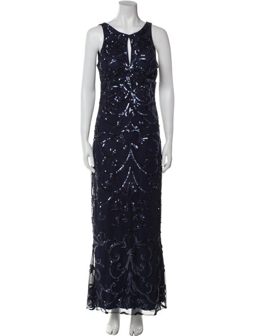 Aidan Mattox V-Neck Long Dress