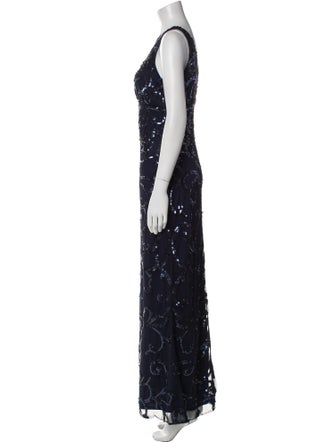 Aidan Mattox V-Neck Long Dress
