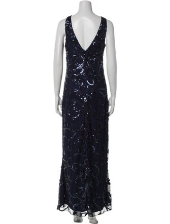 Aidan Mattox V-Neck Long Dress