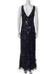 Aidan Mattox V-Neck Long Dress