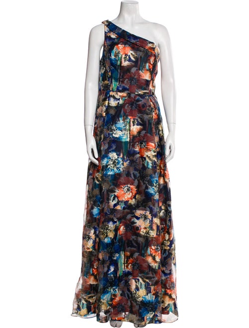 Aidan Mattox Floral Print Long Dress