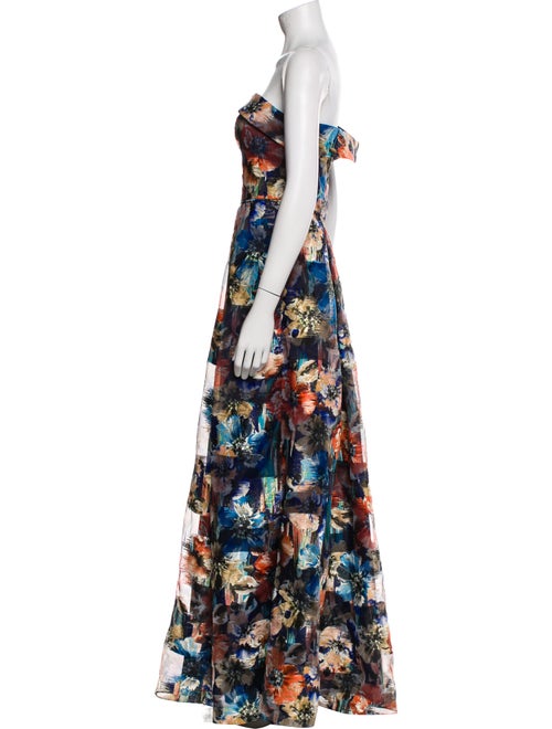 Aidan Mattox Floral Print Long Dress