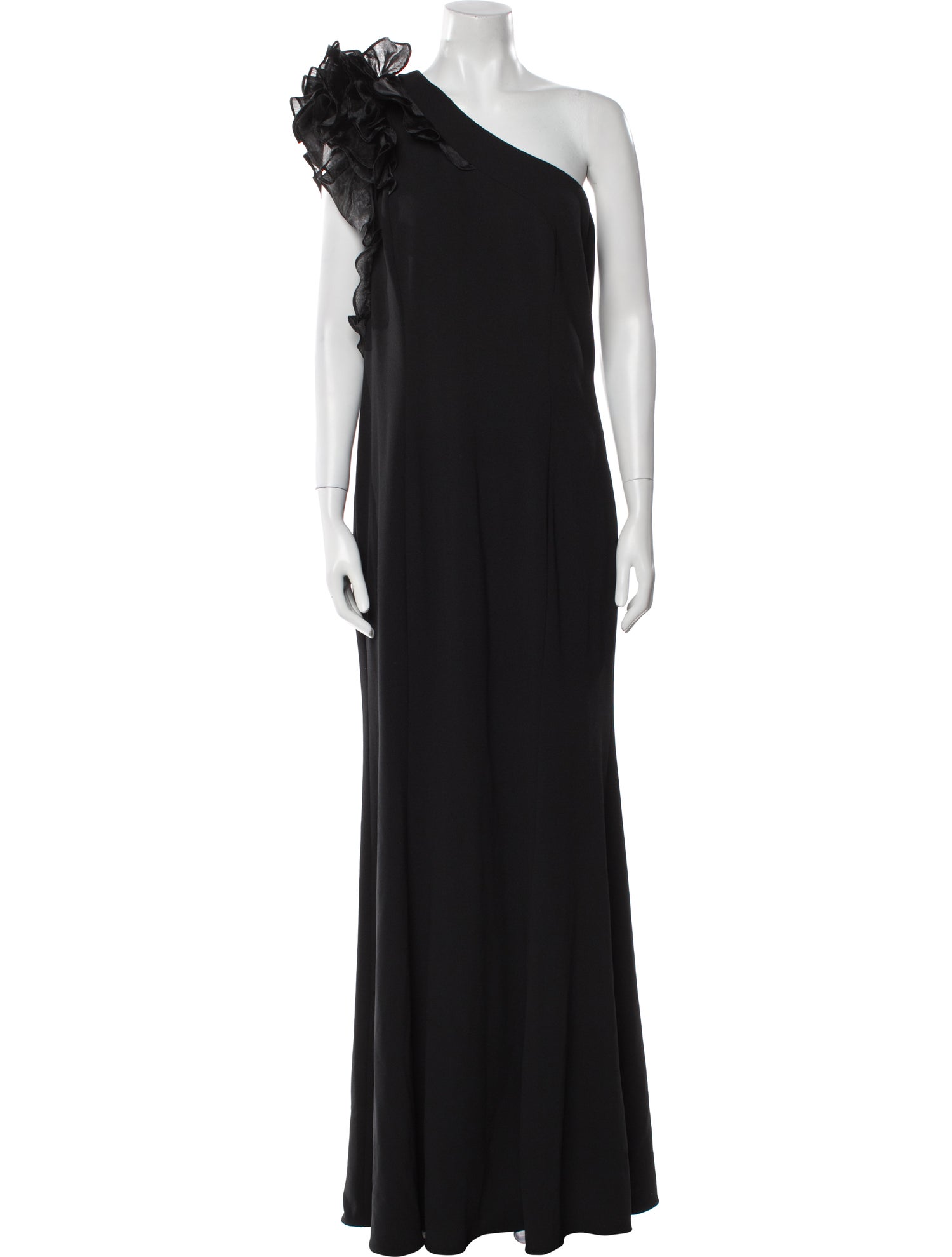 Aidan Mattox One-Shoulder Long Dress