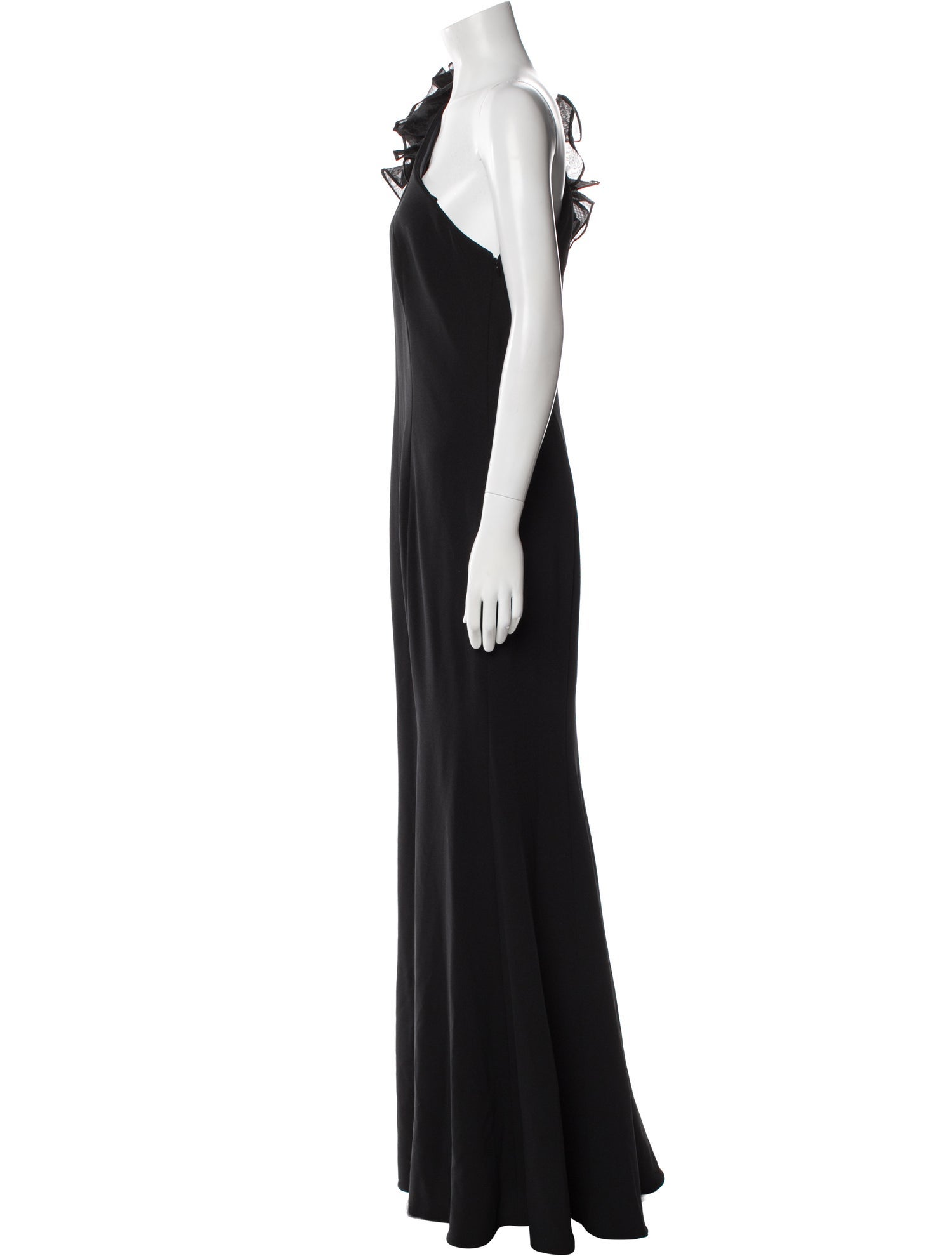 Aidan Mattox One-Shoulder Long Dress