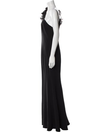 Aidan Mattox One-Shoulder Long Dress