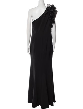 Aidan Mattox One-Shoulder Long Dress