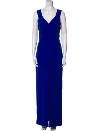 Aidan Mattox V-Neck Long Dress