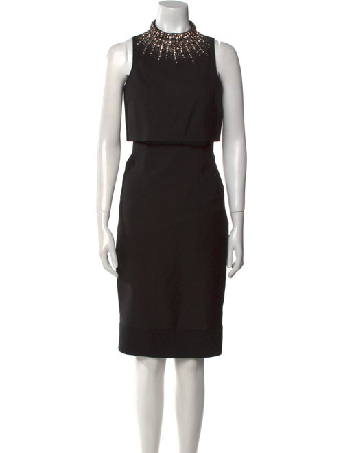Aidan Mattox Mock Neck Knee-Length Dress