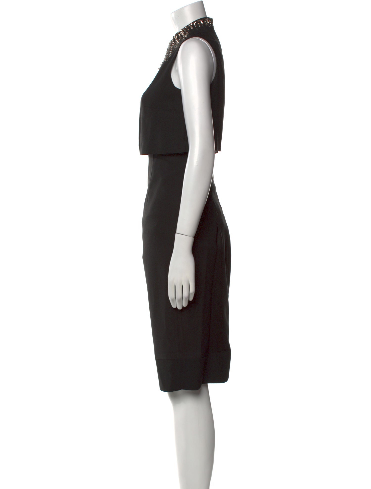 Aidan Mattox Mock Neck Knee-Length Dress