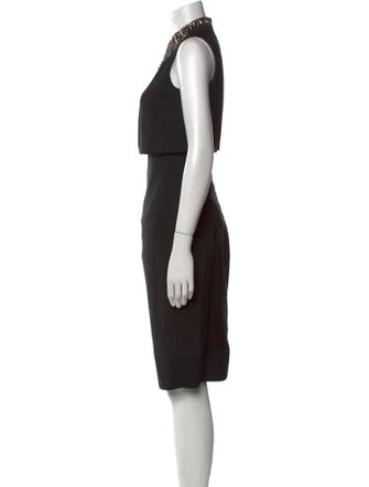 Aidan Mattox Mock Neck Knee-Length Dress