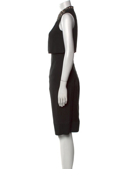 Aidan Mattox Mock Neck Knee-Length Dress