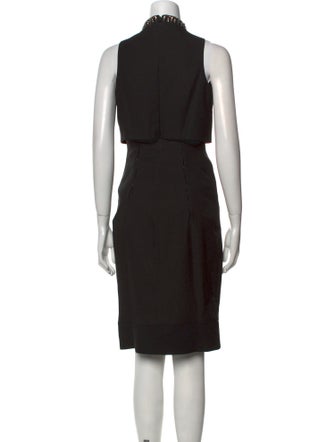 Aidan Mattox Mock Neck Knee-Length Dress