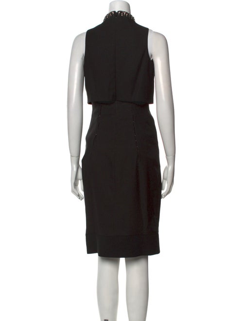 Aidan Mattox Mock Neck Knee-Length Dress