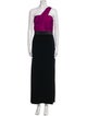 Aidan Mattox One-Shoulder Long Dress