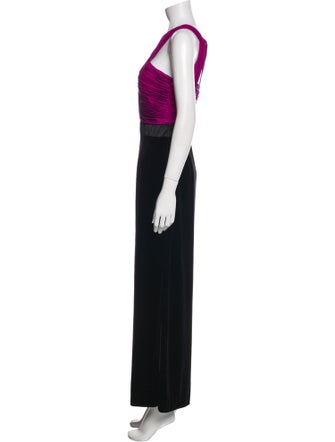 Aidan Mattox One-Shoulder Long Dress