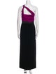 Aidan Mattox One-Shoulder Long Dress