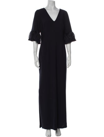 Aidan Mattox V-Neck Long Dress
