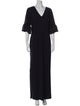 Aidan Mattox V-Neck Long Dress