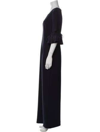 Aidan Mattox V-Neck Long Dress
