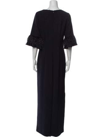 Aidan Mattox V-Neck Long Dress