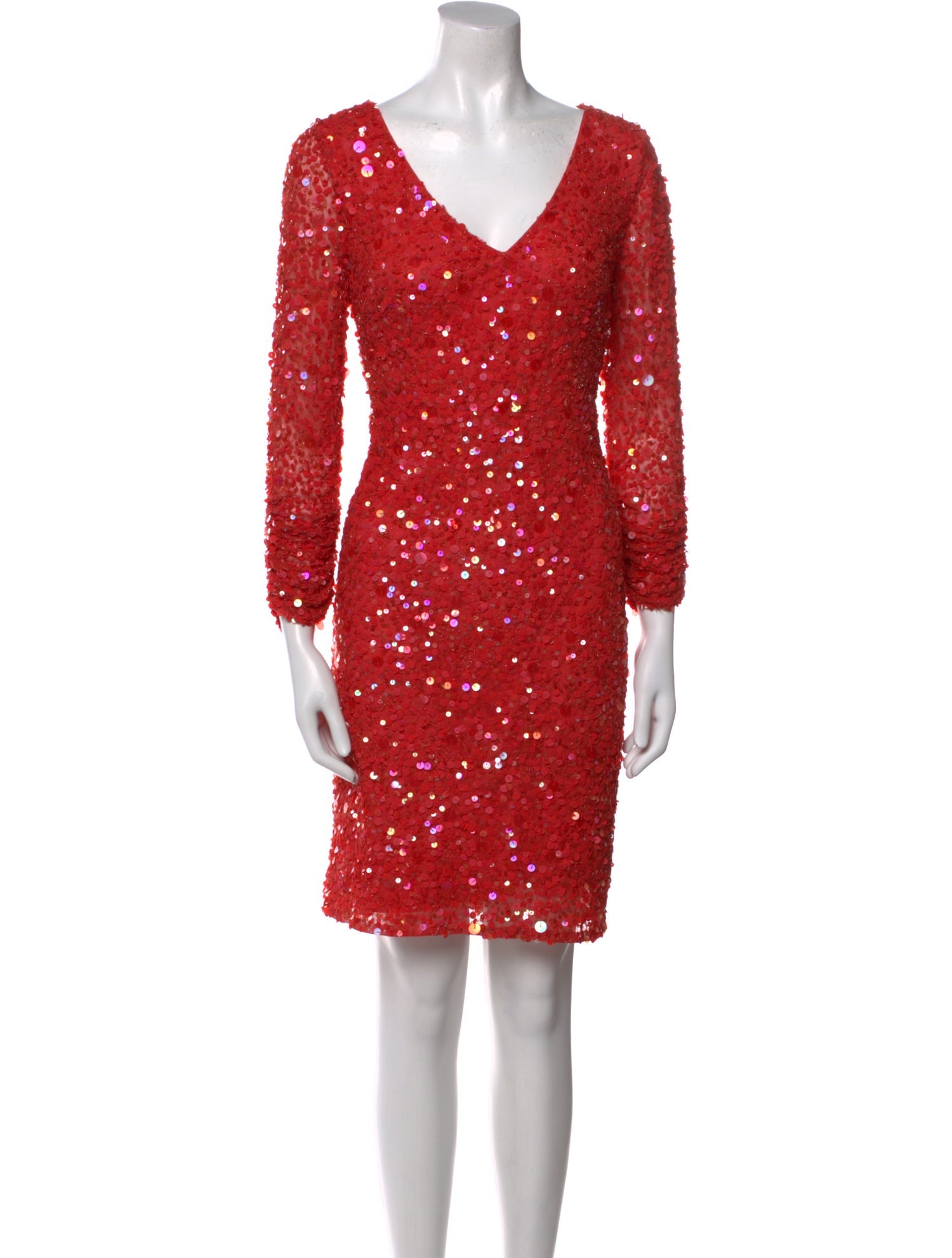 Aidan Mattox V-Neck Mini Dress