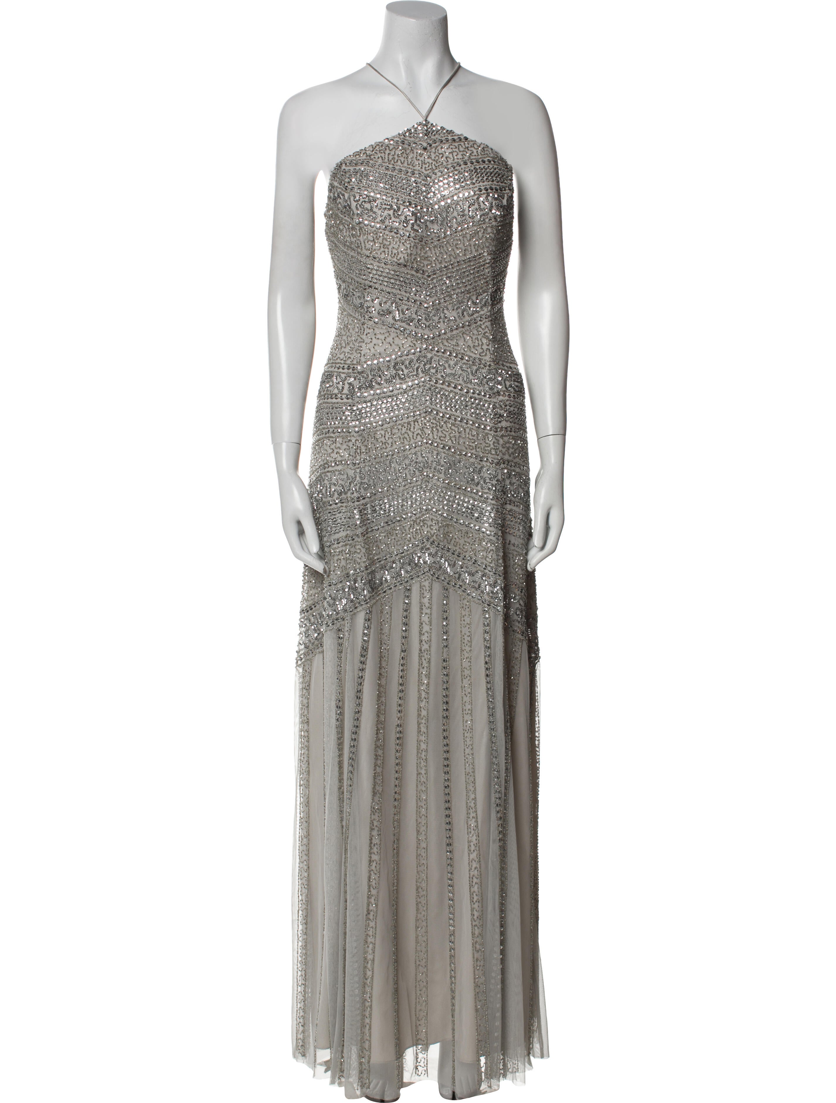 Aidan Mattox Halterneck Long Dress