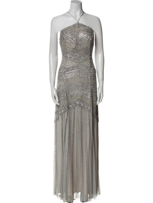 Aidan Mattox Halterneck Long Dress