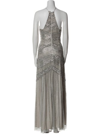 Aidan Mattox Halterneck Long Dress