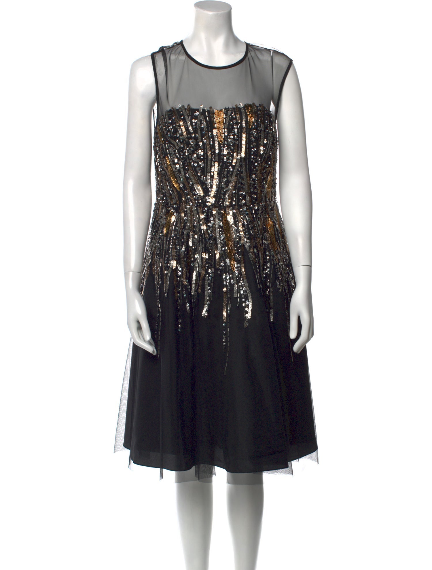 Aidan Mattox Crew Neck Knee-Length Dress