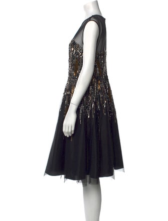 Aidan Mattox Crew Neck Knee-Length Dress