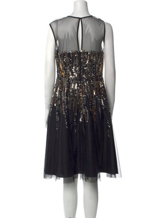 Aidan Mattox Crew Neck Knee-Length Dress