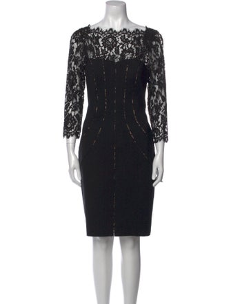 Aidan Mattox Lace Pattern Knee-Length Dress