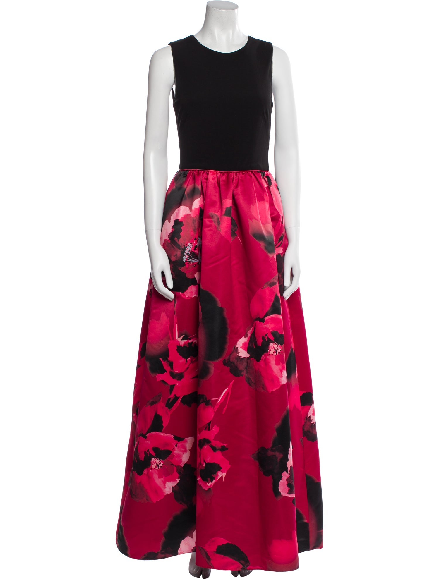 Aidan Mattox Floral Print Long Dress